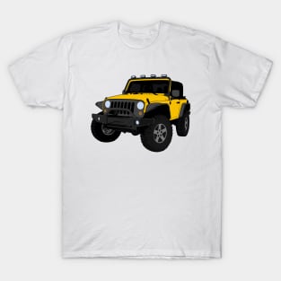 Yellow Jeep Wrangler Illustration T-Shirt